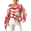 Women's Off-Shoulder Printed Loose Women's Shirt - Image 6