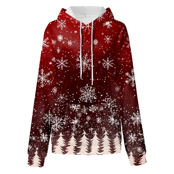 Women'S Fashion Hoodies & Sweatshirts Long Sleeve Drawstring Hoodies Christmas - Image 9