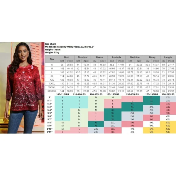 Women's Tops Easter Fashion Basic 3/4 Sleeve Printed Plus Size Casual Pullover - Image 27