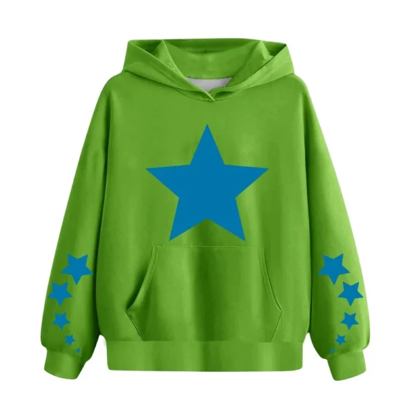 Women's Fashionable Loose Fitting Hooded Pullover, Long Sleeved Sportswear, - Image 17