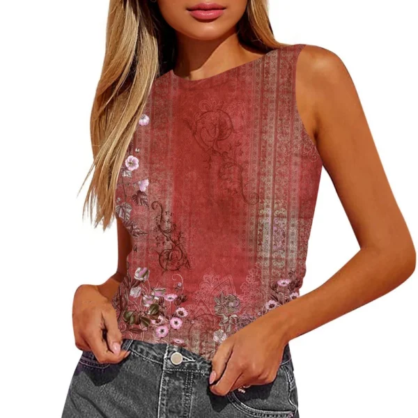 Women's Sleeveless Pleated Vest Shirt Top - Image 41