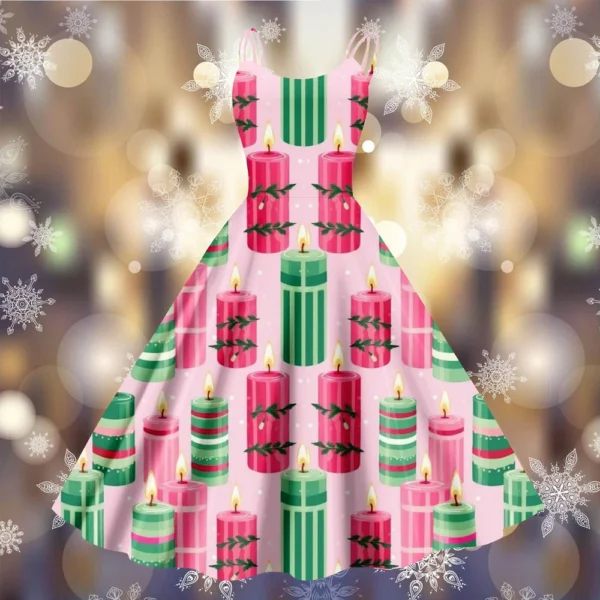 Women's Printed Strapless Christmas Fashion Gothic Cocktail Sexy Dress Punk - Image 25