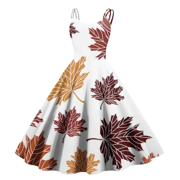 Women's Printed Strapless Gothic Cocktail Fashion Sexy Christmas Dress Punk - Image 52