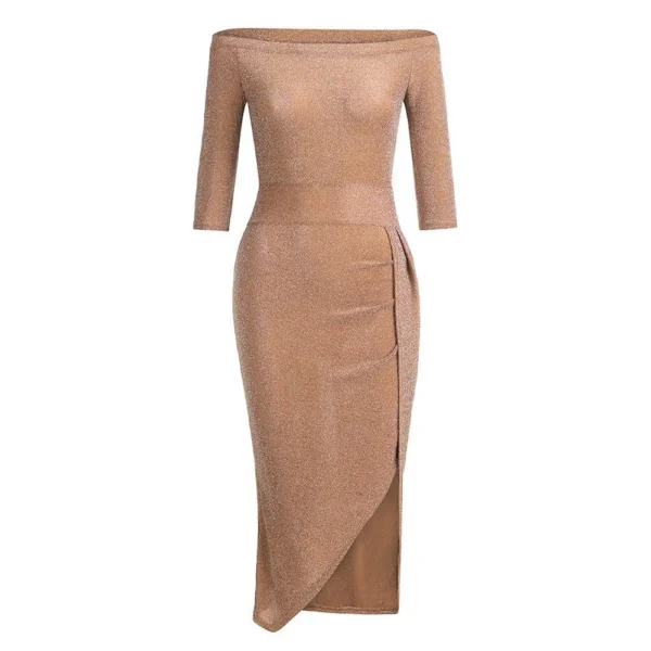 Women's Tube Strapless Maxi Dress Side Slit Bodycon Dress Cocktail Dress - Image 10