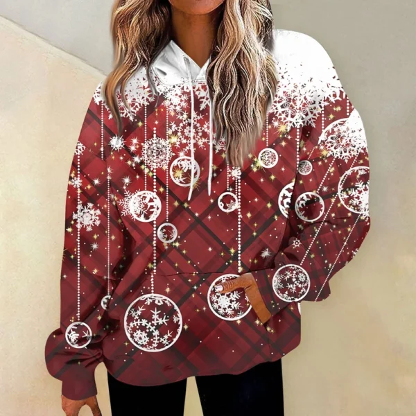 Women'S Fashion Hoodies & Sweatshirts Long Sleeve Drawstring Hoodies Christmas - Image 16