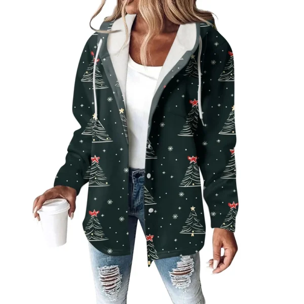 Women's Coat Casual And Fashionable Composite Thick And Warm Printed Hooded - Image 29