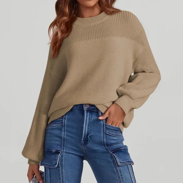 Women's Long Sleeve Winter Season Sweater Sweater Knitted Pullover Round Neck - Image 18