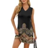 Women's V-neck Summer Casual Beach Vacation Women's Sleeveless Vintage Print - Image 16