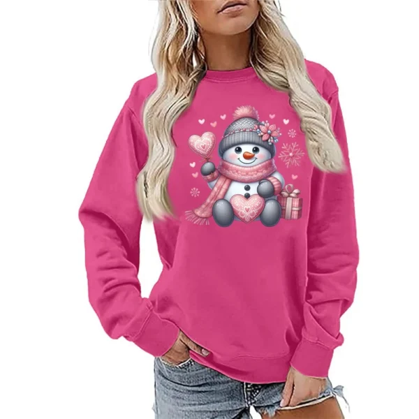 Women's Fashion Casual Round Neck Loose Long Sleeve Solid Color Sweatshirt - Image 28