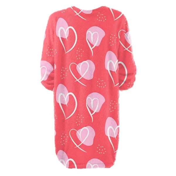 Women's Round Neck Casual Long Sleeve Valentine's Day Plush Gradient Plaid - Image 12