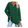 Women's shirt loose collar solid color women's top - Image 26