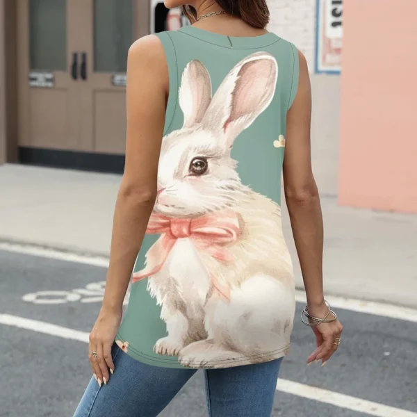 Women's Sleeveless Easter Print Vest Blouse - Image 10