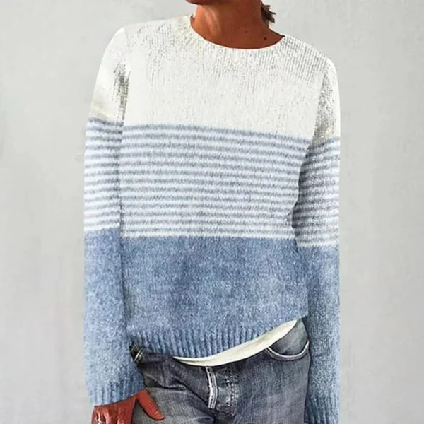 Women's Fashionable Casual Printed Round Neck Pullover Loose Long Sleeved - Image 28