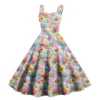Women's Casual Fashion Print Sexy Off Shoulder Punk Retro Dress Retro Dress - Image 2