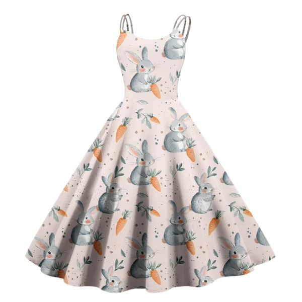 Women's Casual Fashion Print Sexy Off Shoulder Punk Retro Dress Retro Dress - Image 16