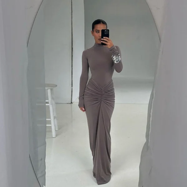 Women's sexy solid color temperament dress