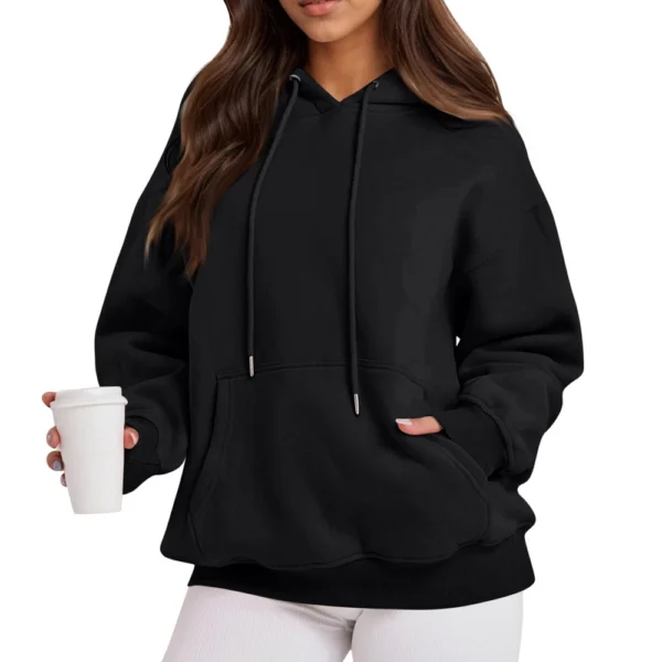 Women's Solid Color Sweatshirts Long Sleeve Round Neck Casual Comfortable Loose - Image 2
