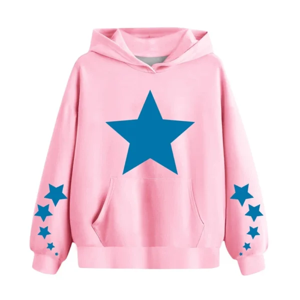 Women's Fashionable Loose Fitting Hooded Pullover, Long Sleeved Sportswear, - Image 28
