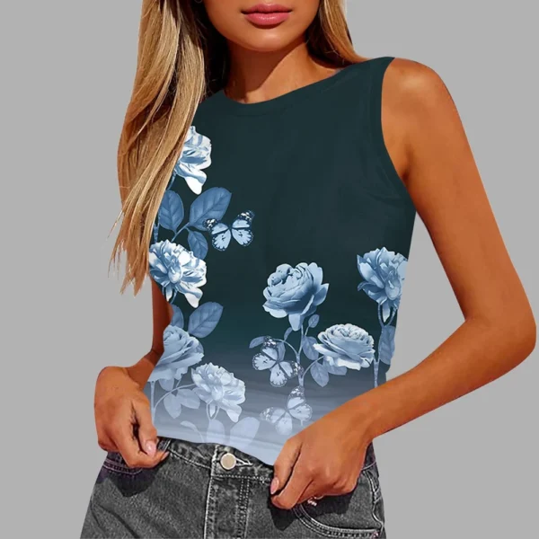 Women's Sleeveless Pleated Vest Shirt Top - Image 19