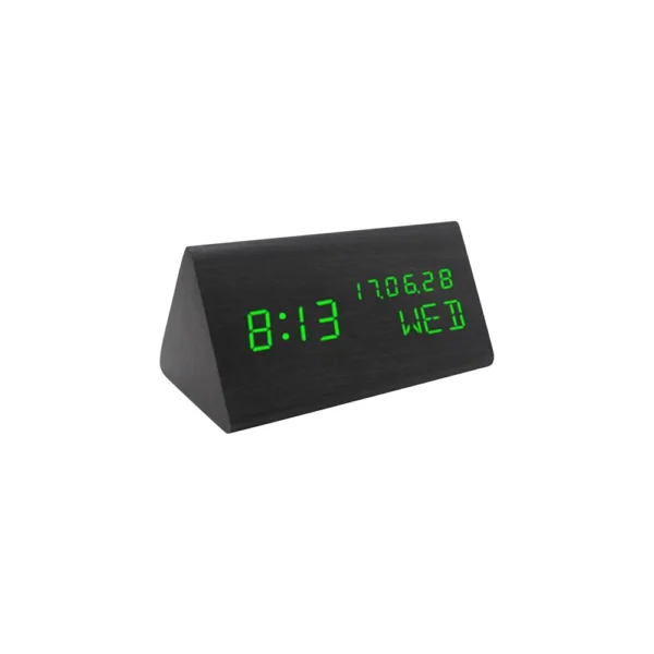 Digital Alarm Clock For Bedroom - Wooden Desk Clock With Date, Day Of The Week - Image 25