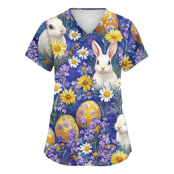 Women's Daily Fashion Casual Short Sleeved Round Neck Printed Loose T-Shirt - Image 22