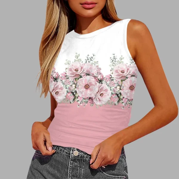 Women's Sleeveless Pleated Vest Shirt Top - Image 34