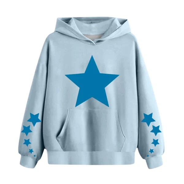 Women's Fashionable Loose Fitting Hooded Pullover, Long Sleeved Sportswear, - Image 25