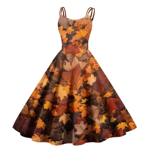 Women's Printed Strapless Gothic Cocktail Fashion Sexy Christmas Dress Punk - Image 12