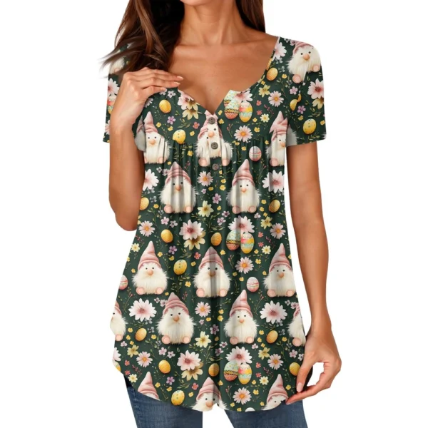 Women's Loose Round Neck Printed Fashion Short Sleeved Casual Daily T-Shirt - Image 20