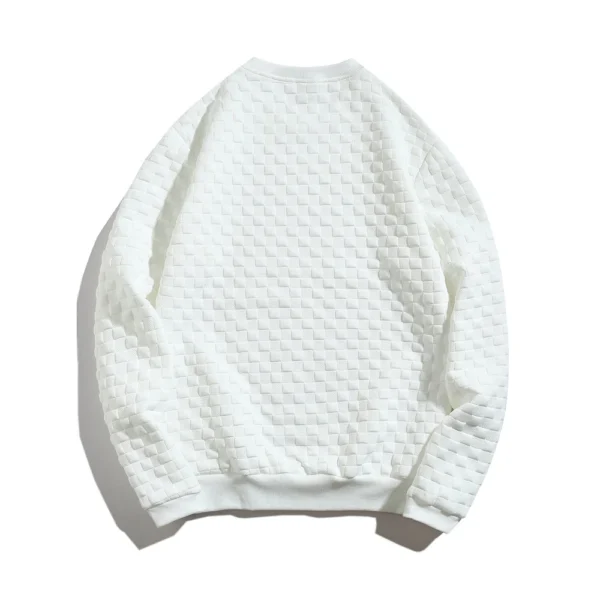 Fall And Winter Men's Hoodie Heavy Plaid Loose Casual Pullover Round Neck Shirt - Image 10