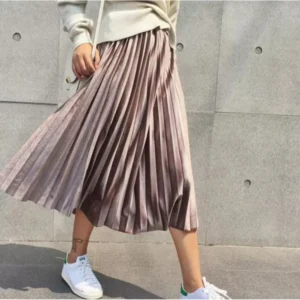 Women's Retro Literary Half Skirt Large Size Skirt Velvet A-line High Waist