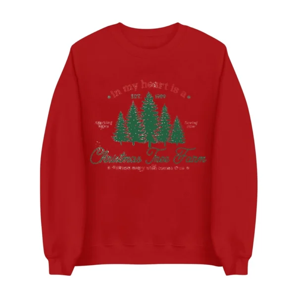 Women's Sweatshirt Sports Christmas Print Pullover Sweatshirt Round Neck Long - Image 32