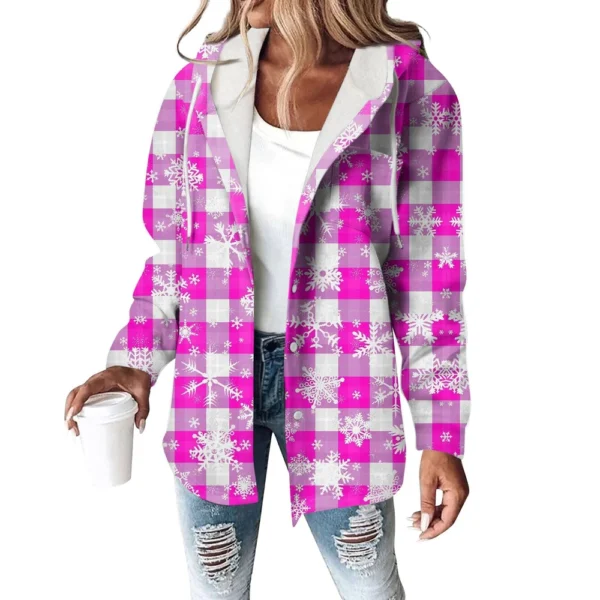 Women's Coat Casual And Fashionable Composite Thick And Warm Printed Hooded - Image 26