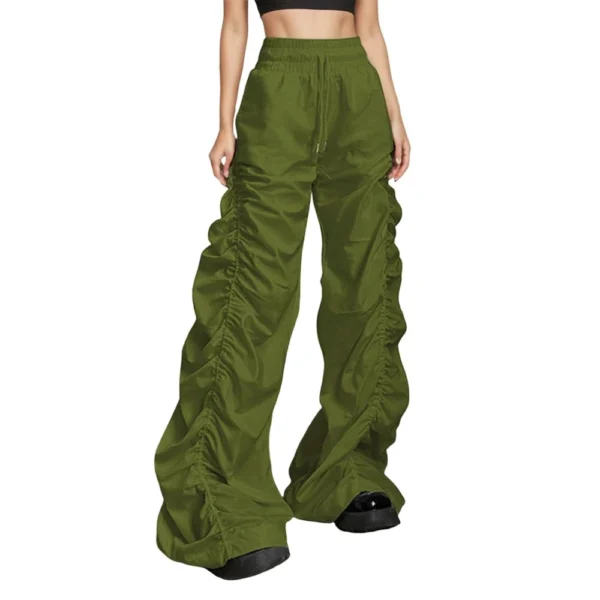 Women's Solid Color Baggy High-waisted Hip Lift Pleated Baggy Lace-up Casual - Image 17