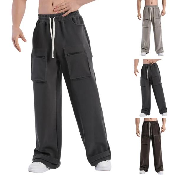 Men's Casual Sports Pants Loose Long Panel Fitness Running Cargo pants