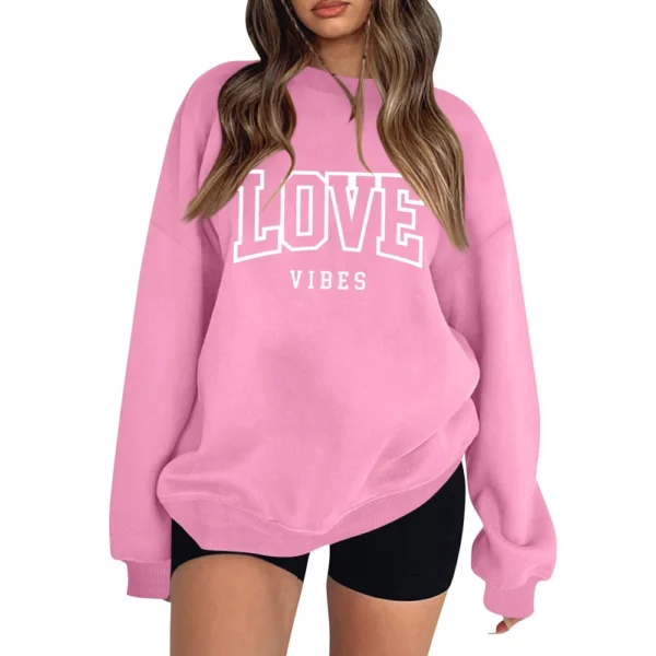 Women's T-shirt Tops Loose, Fashionable And Casual  Valentine's Day Print Round - Image 5