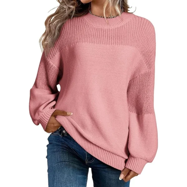 Women's Long Sleeve Winter Season Sweater Sweater Knitted Pullover Round Neck - Image 2