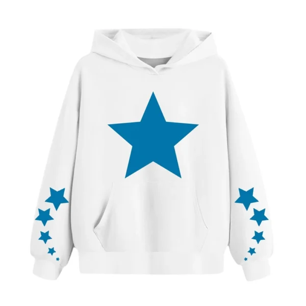 Women's Fashionable Loose Fitting Hooded Pullover, Long Sleeved Sportswear, - Image 38