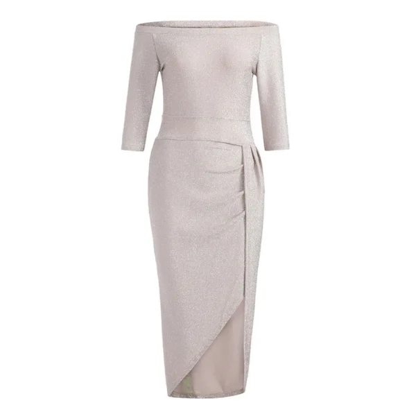 Women's Tube Strapless Maxi Dress Side Slit Bodycon Dress Cocktail Dress - Image 4