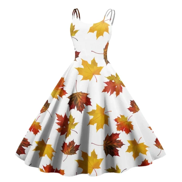 Women's Printed Strapless Gothic Cocktail Fashion Sexy Christmas Dress Punk - Image 29