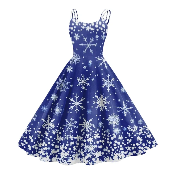 Women's Gothic Cocktail Punk Strapless Printed Christmas Sexy Dress Fashion - Image 6