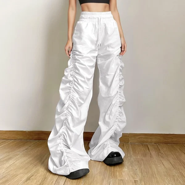Women's Solid Color Baggy High-waisted Hip Lift Pleated Baggy Lace-up Casual - Image 19