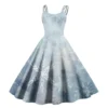 Women's Fashion Christmas Printed Sexy Strapless Gothic Cocktail Dress Punk, - Image 11
