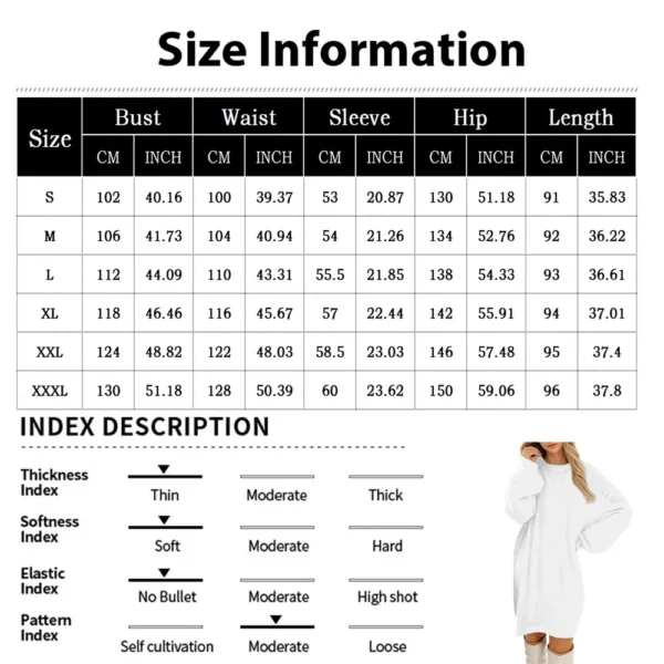 Women's Round Neck Casual Long Sleeve Plush Gradient Plaid Dresses - Image 9