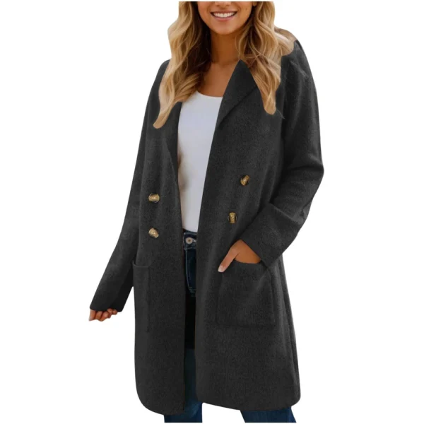 Women's Fashionable All-match Mid-length Woolen Coat - Image 11