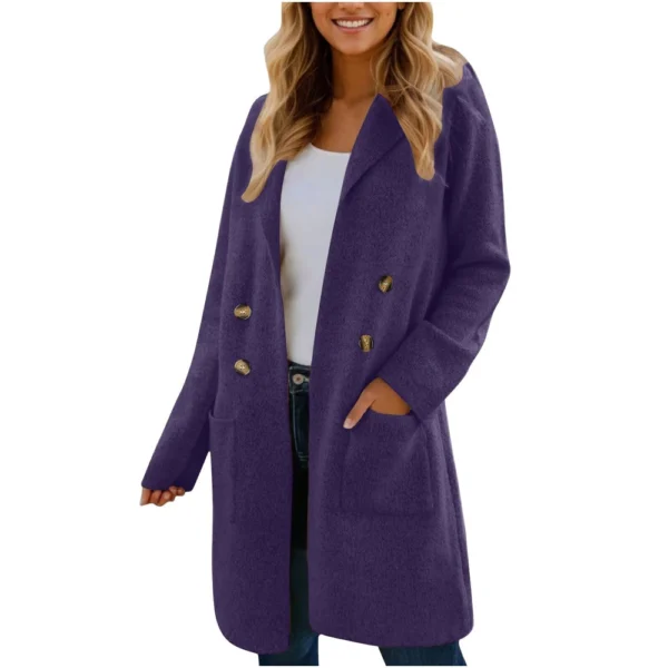Women's Fashionable All-match Mid-length Woolen Coat - Image 7