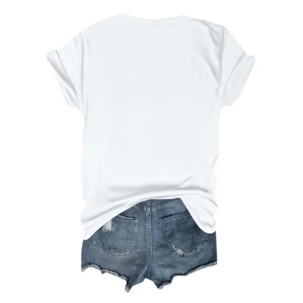 Women's Daily Short Sleeved Fashion Casual Printed Loose Round Neck T-Shirt - Image 11