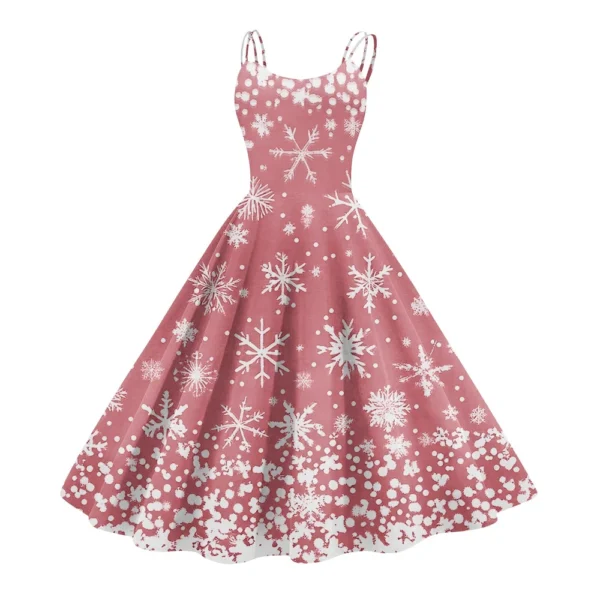 Women's Gothic Cocktail Punk Strapless Printed Christmas Sexy Dress Fashion - Image 3