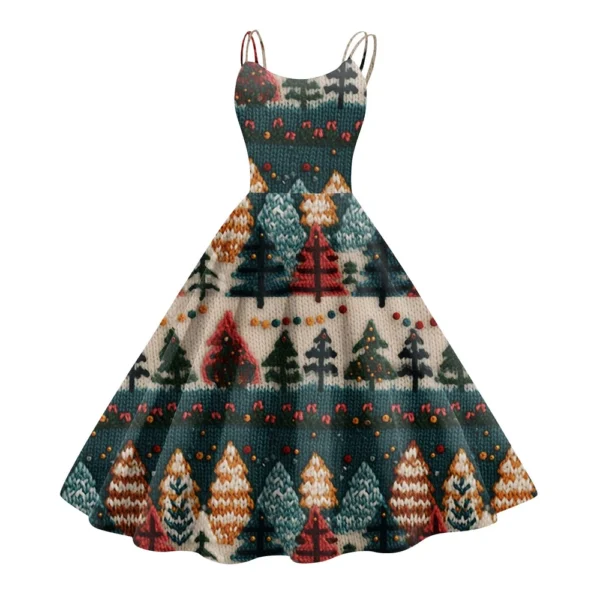 Women's Printed Strapless Gothic Cocktail Punk Sexy Fashion Dress Christmas - Image 8