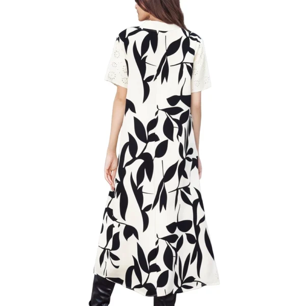 Women's Floral Print Short Sleeve V-Neck Casual Midi Dress - Image 8